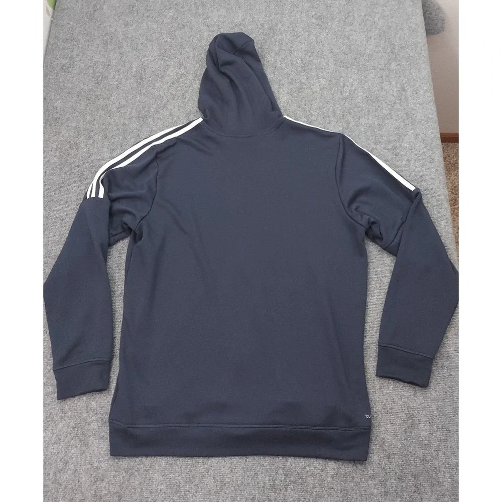 Adidas Track Jacket Mens XL Blue Full Zip Athletic Hooded Pockets Athleisure Gym